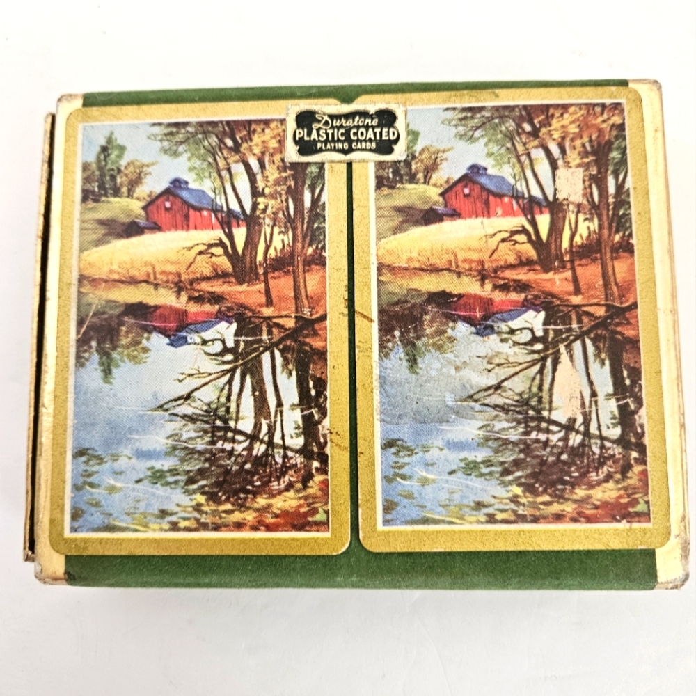 Vintage 50's Duratone Two Deck Canasta Plastic Coated Playing Cards